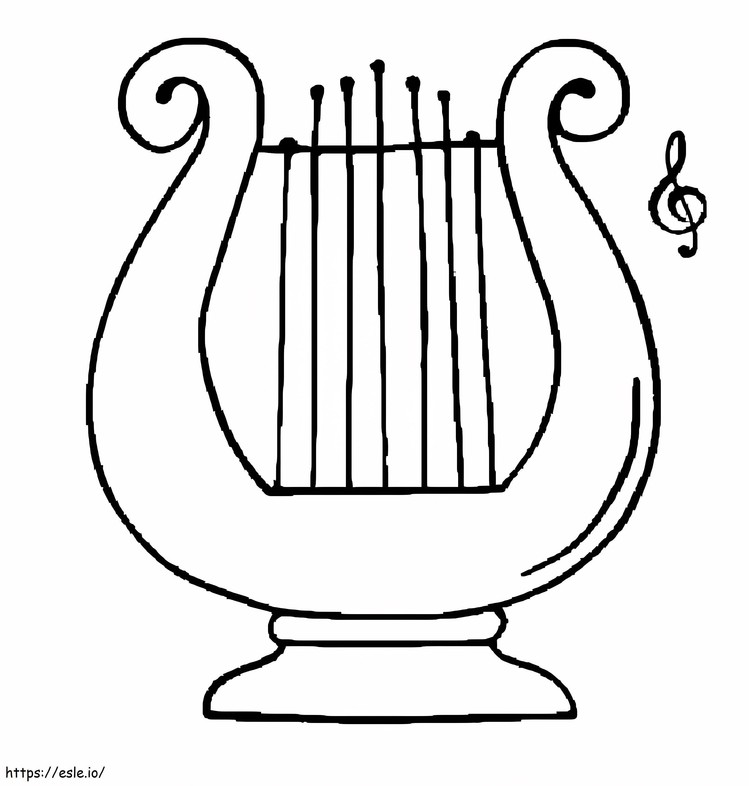 Coloriage Harpe simple 1 à imprimer dessin