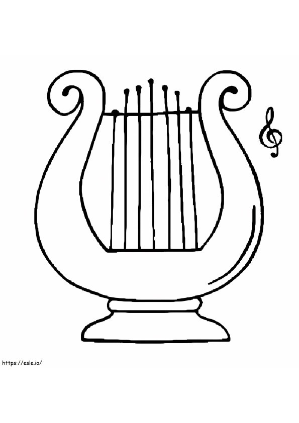 Simple Harp 1 coloring page