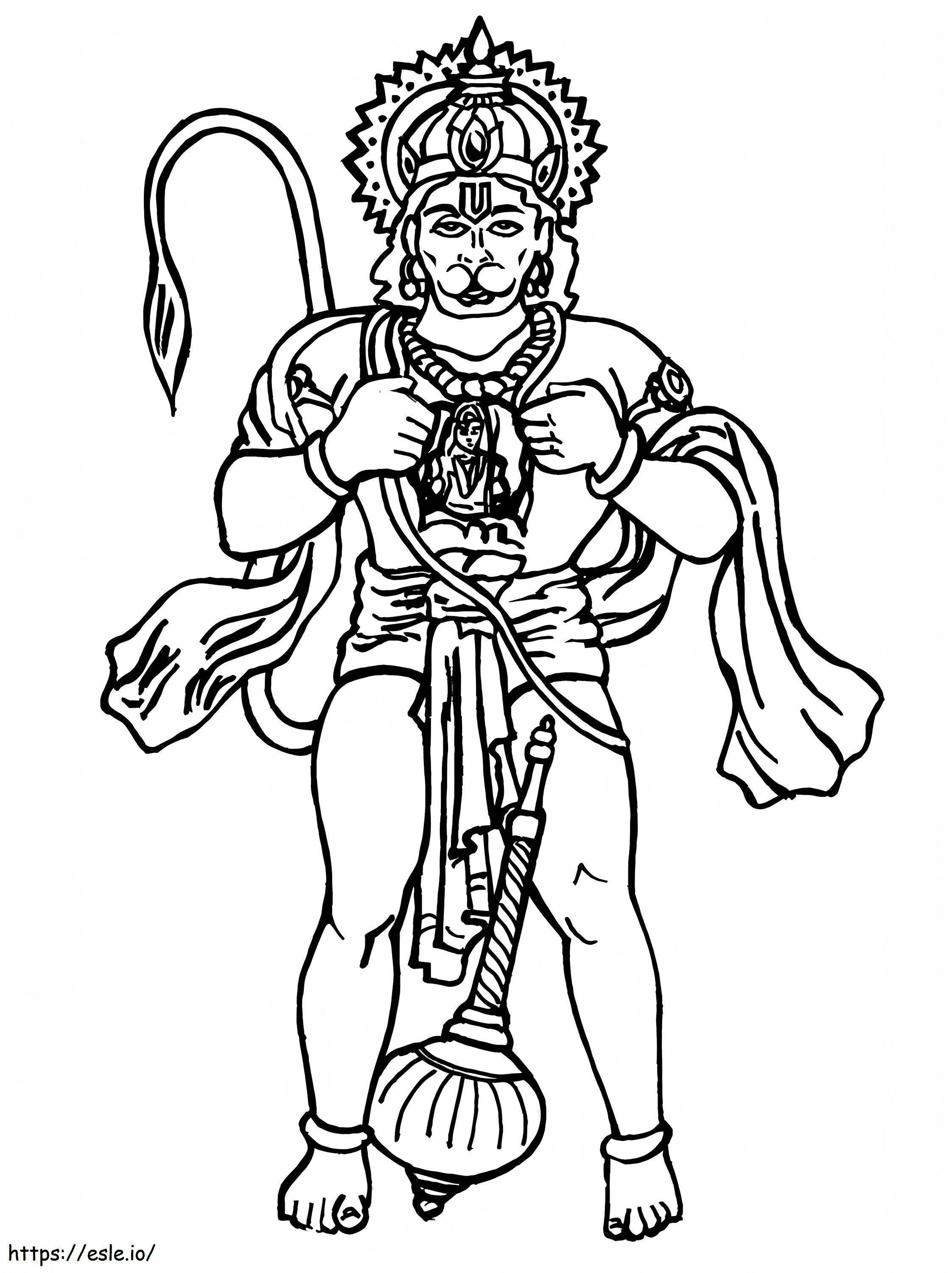 Hanuman Jayanti 2 värityskuva