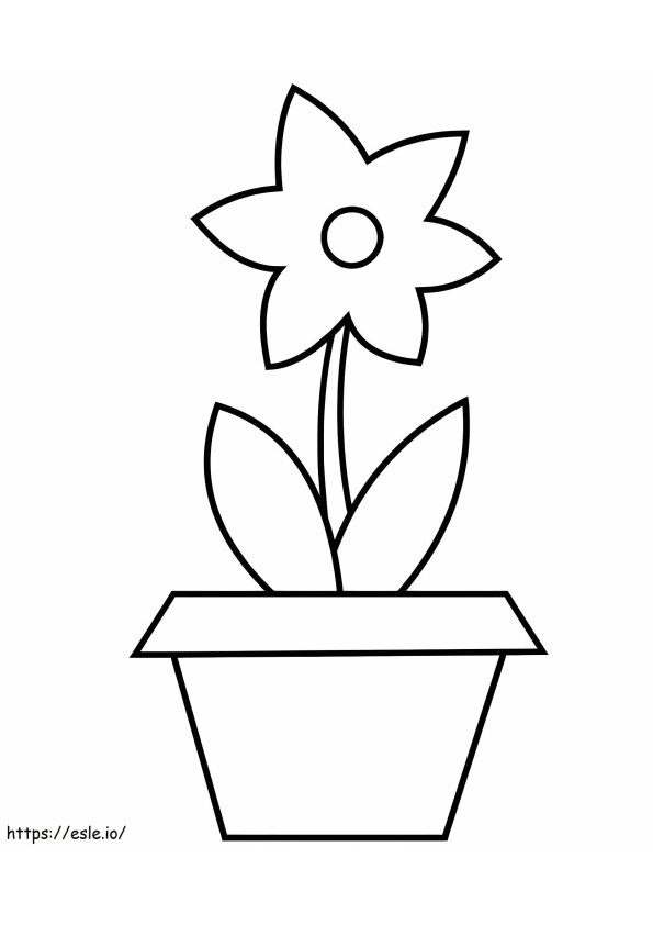 Bunga Mudah Dalam Pot Gambar Mewarnai
