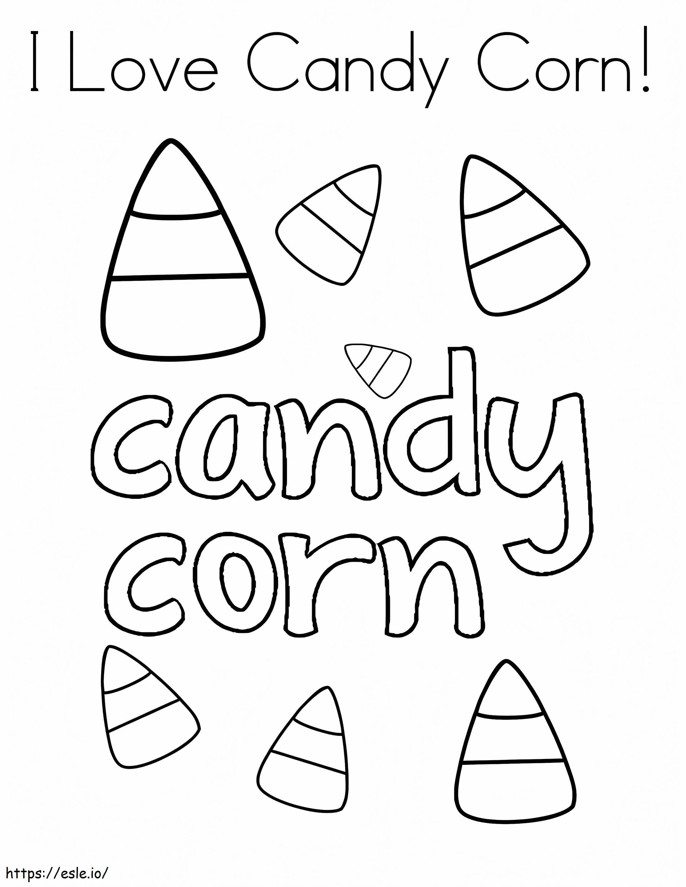 Coloriage J'aime les bonbons au maïs à imprimer dessin