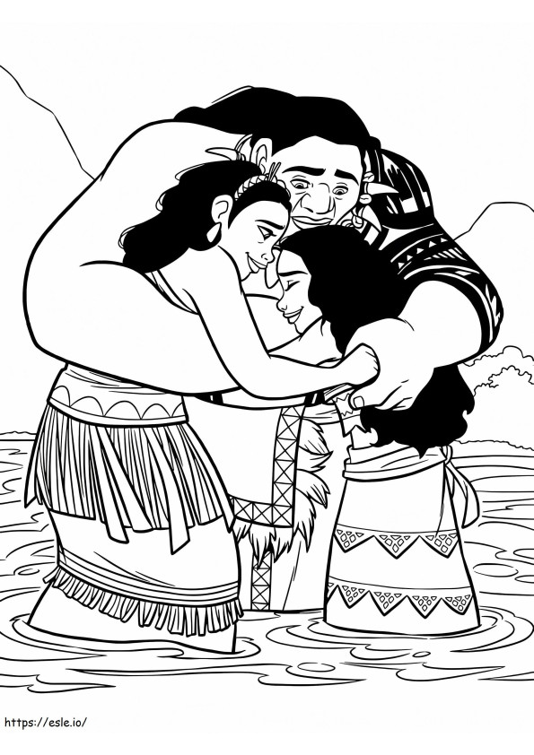 Moana And Family coloring page