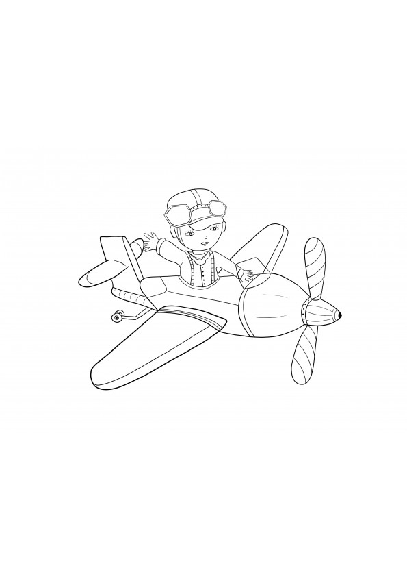 boy flying in a plane free printable