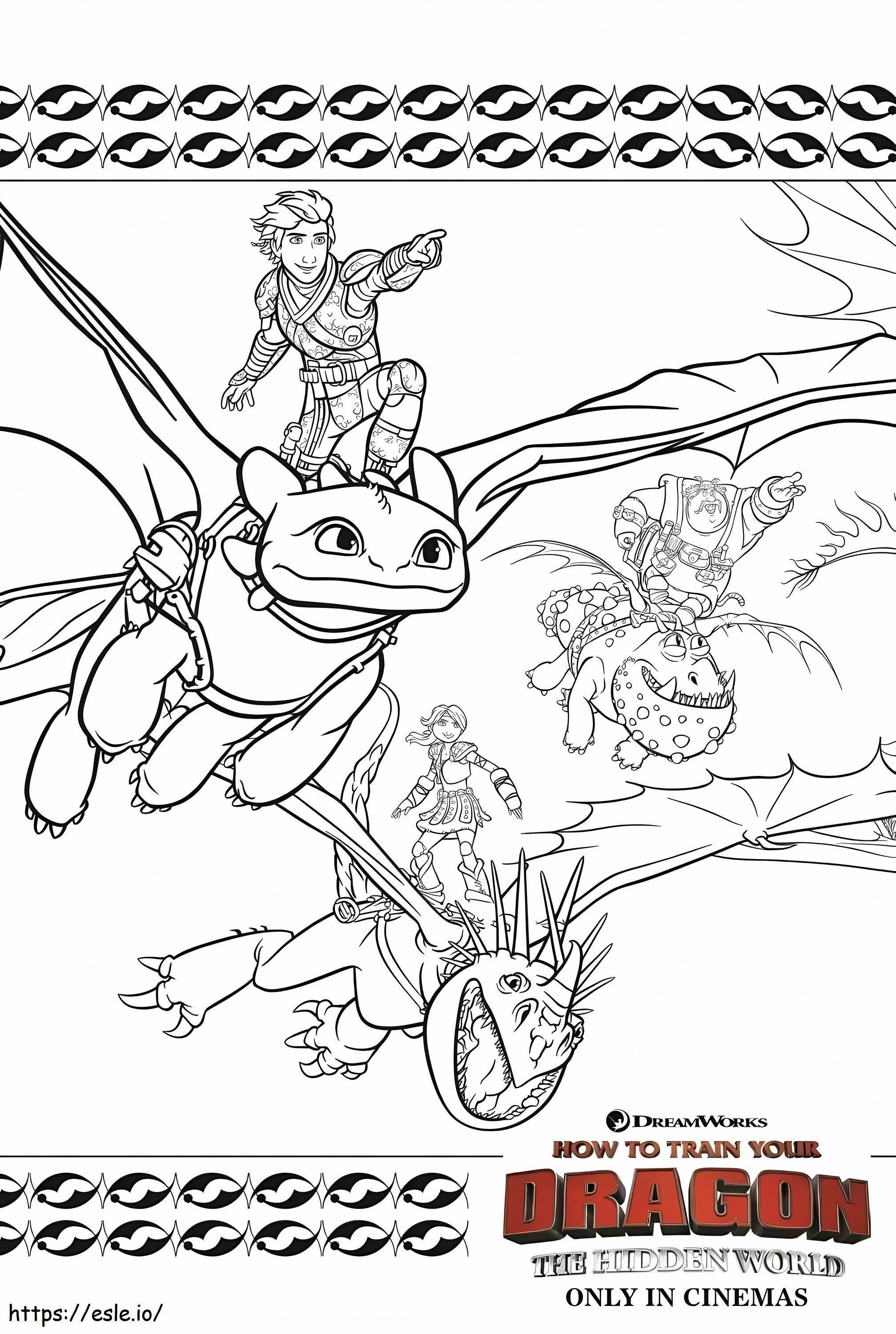 How To Train Your Dragon 3 coloring page
