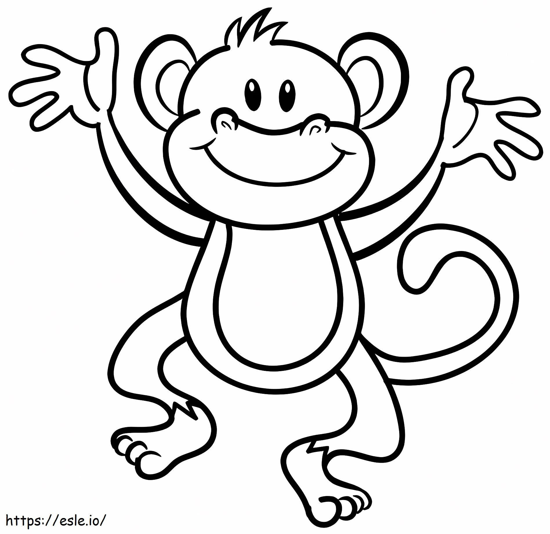 Szczęśliwa małpa kolorowanka