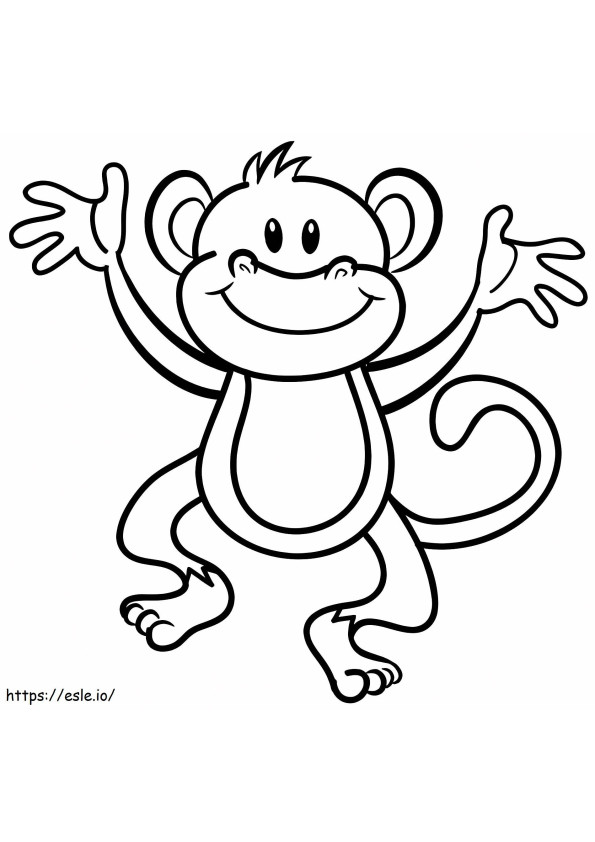 Macaco feliz para colorir