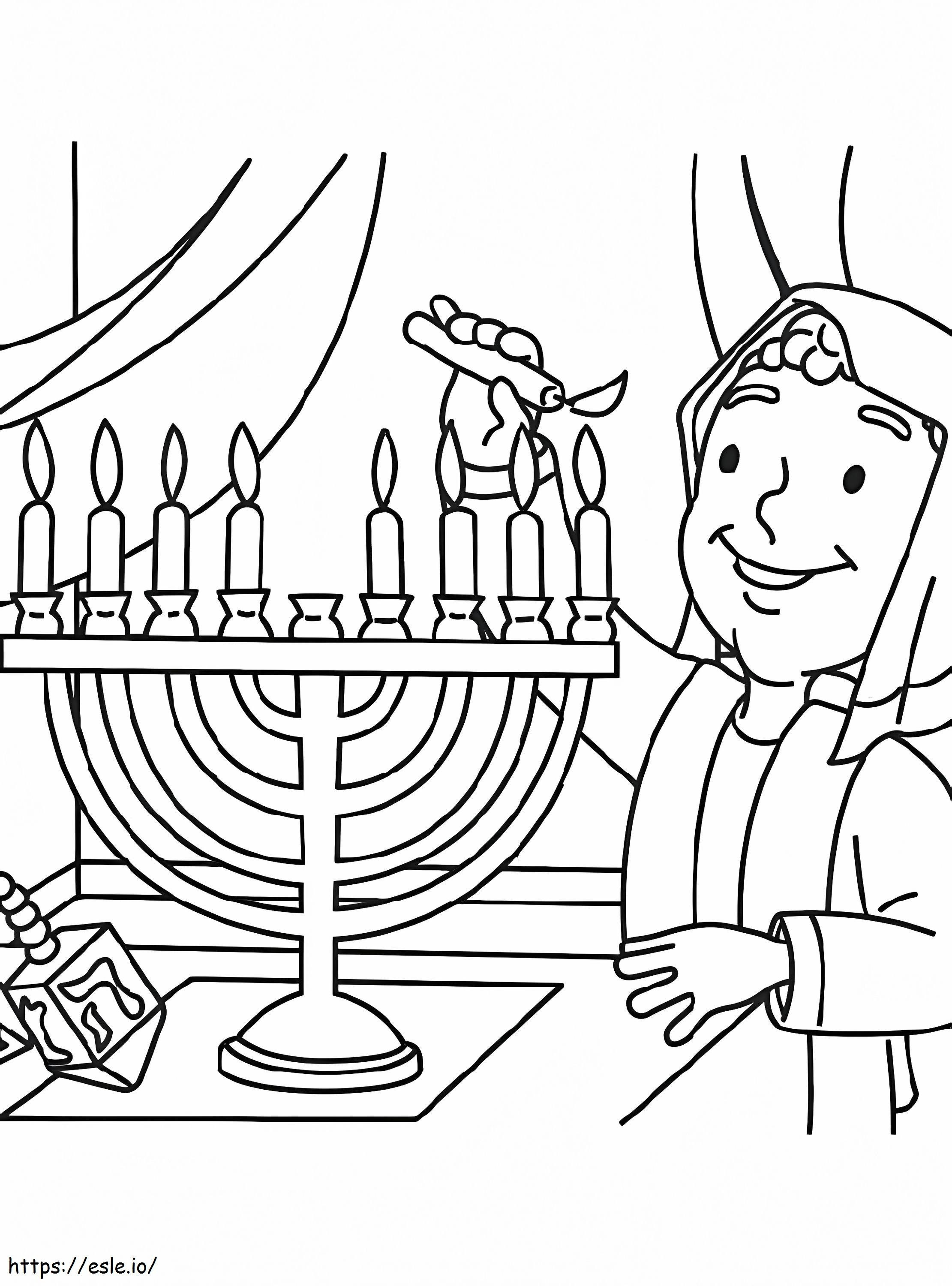 Imprimir Hanukkah Menorah para colorear