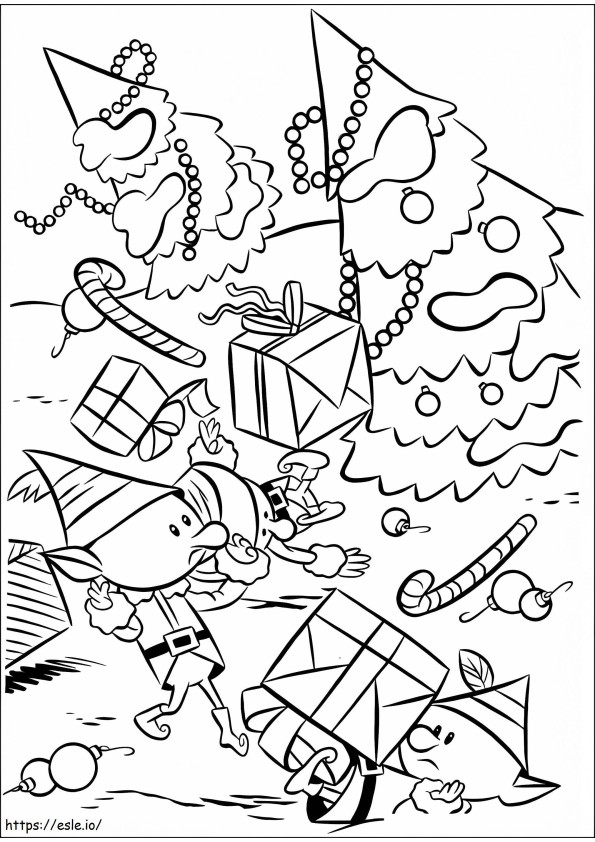 Elves From Rudolph 3 coloring page