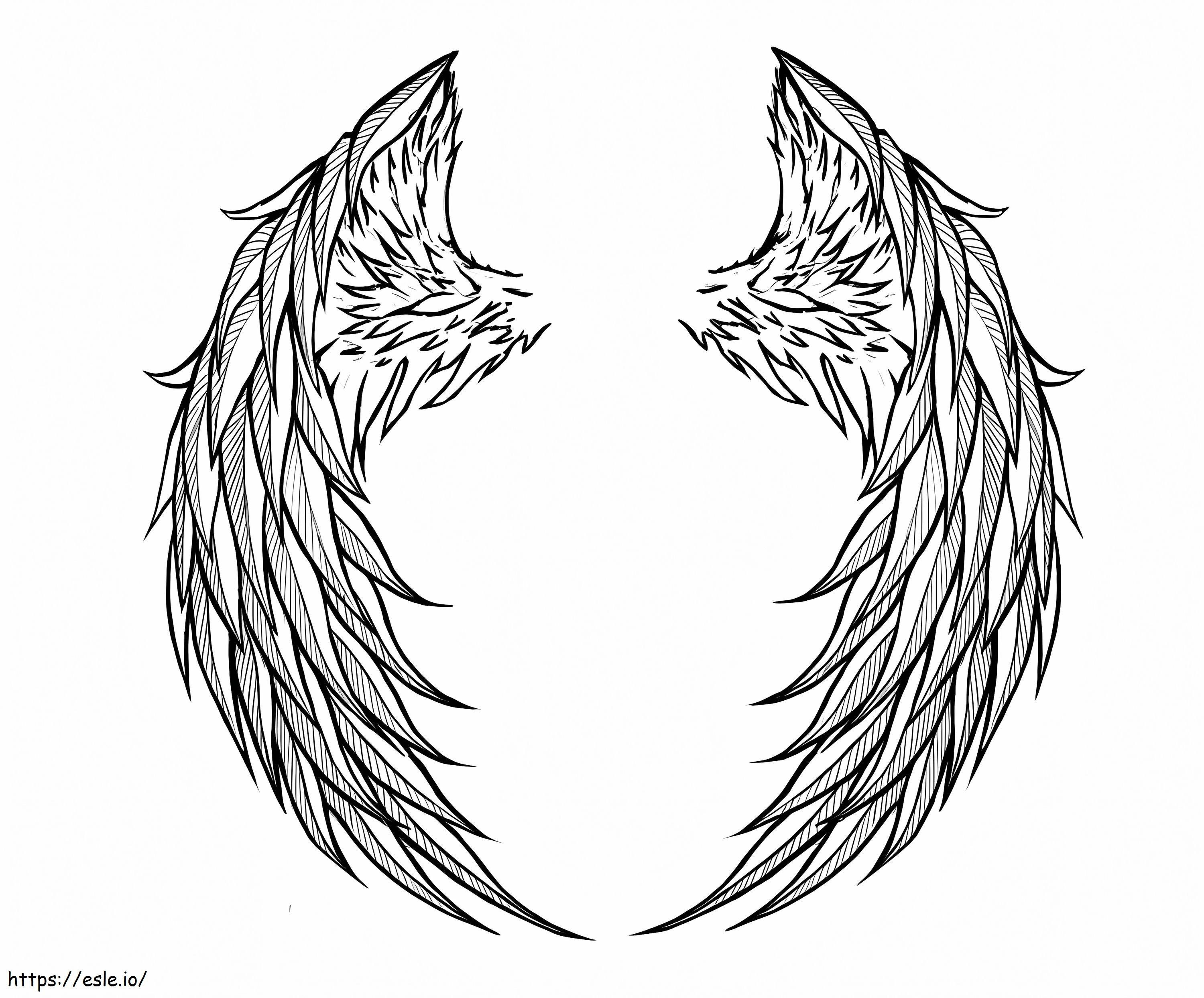 Coloriage Superbes ailes d'ange à imprimer dessin