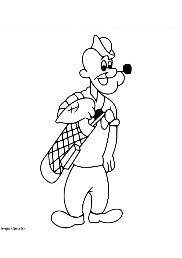 Popeye Playing Golf coloring page