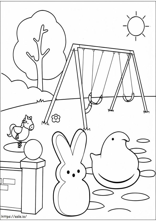 Adorable Marshmallow Peeps coloring page