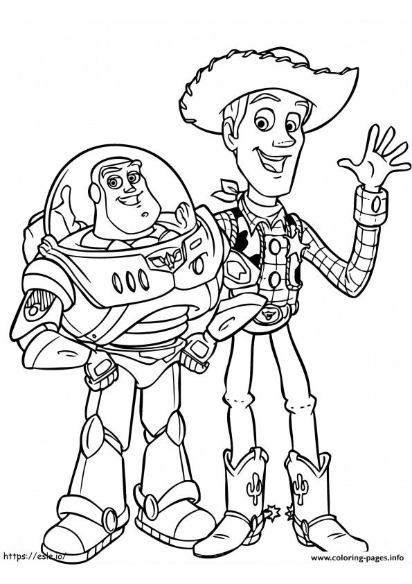 Woody Dan Buzz Menyenangkan Gambar Mewarnai