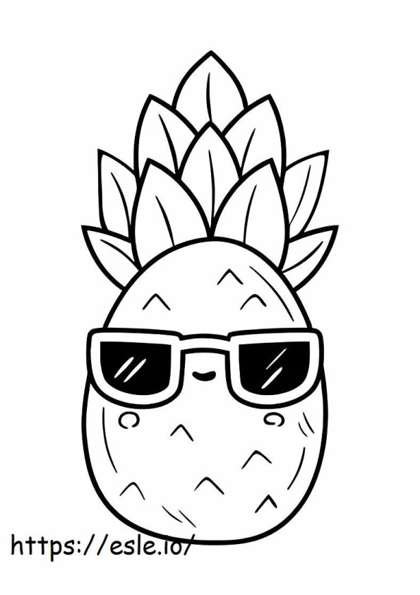 Fresh Pineapple coloring page