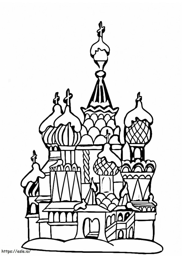 Pyhän Vasilin katedraali 2 värityskuva