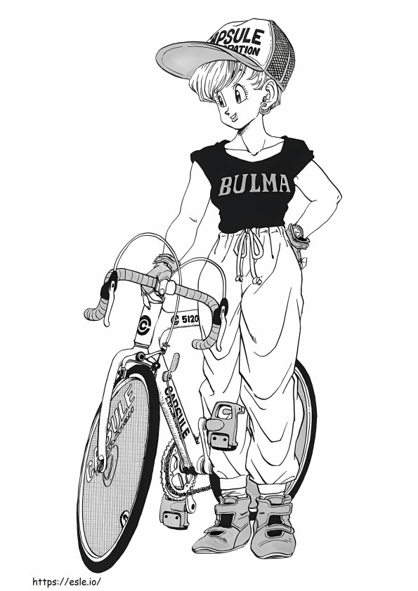 Bulma-fiets kleurplaat