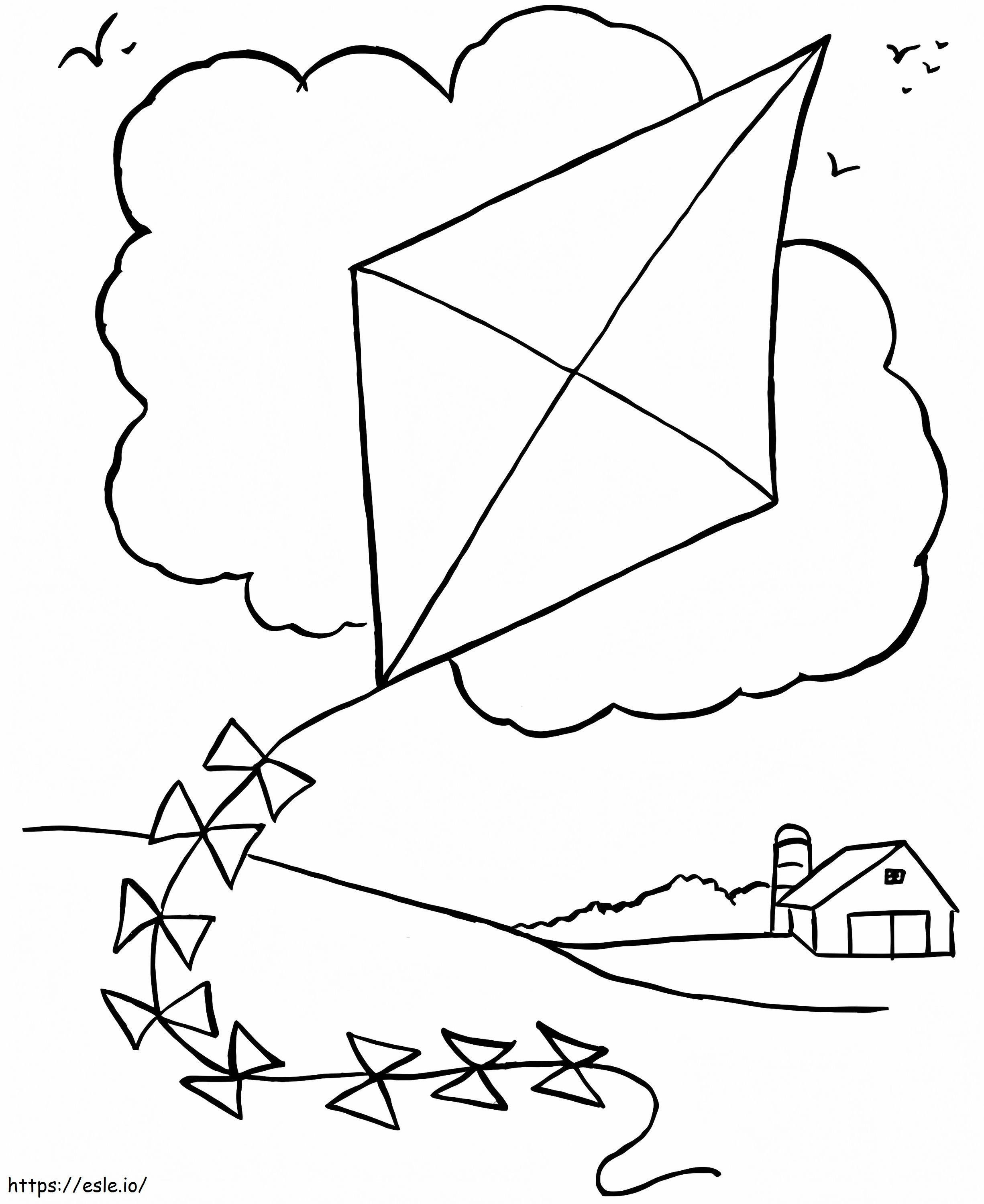 Flying Kite coloring page