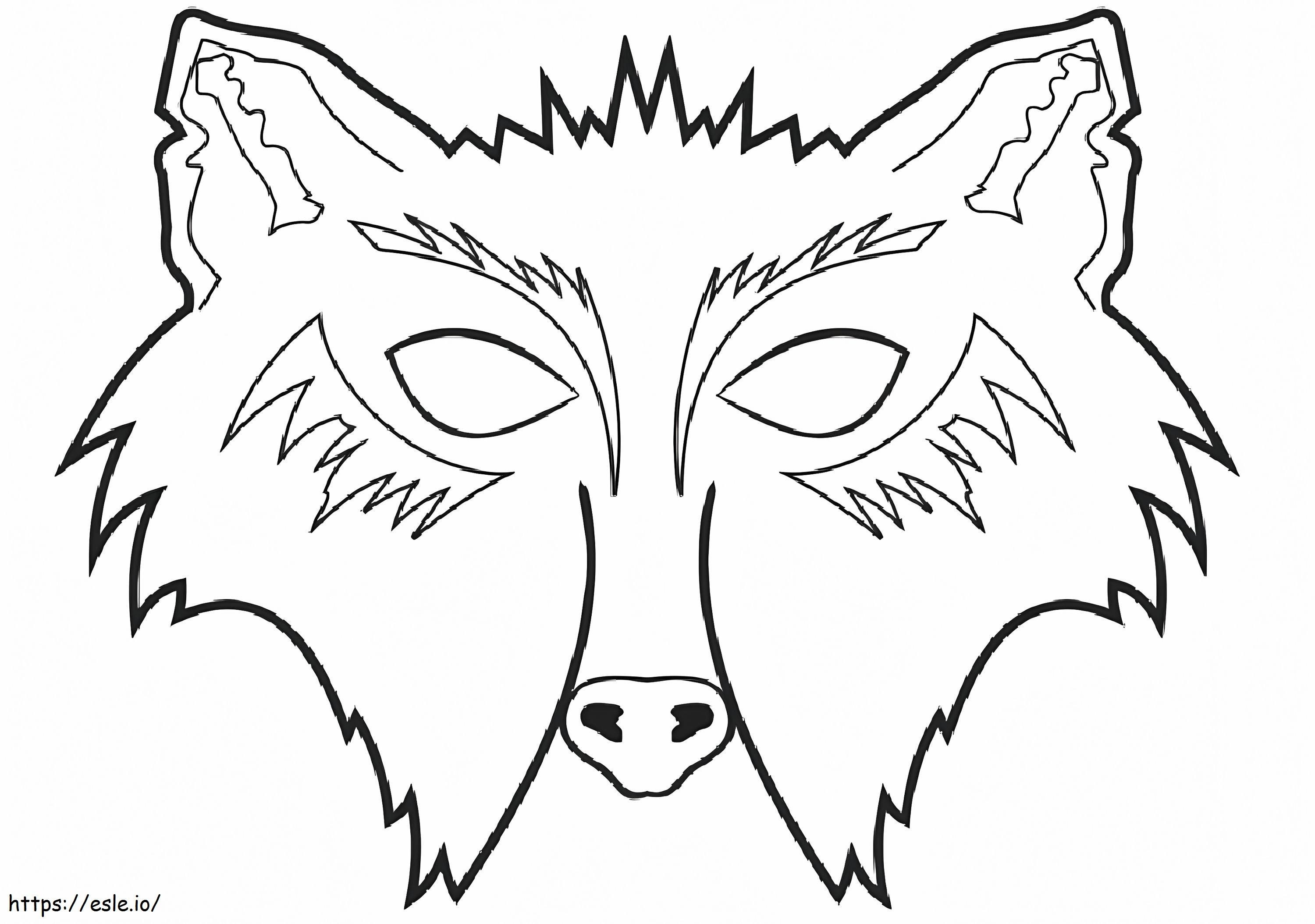 Halloween Wolf Mask värityskuva