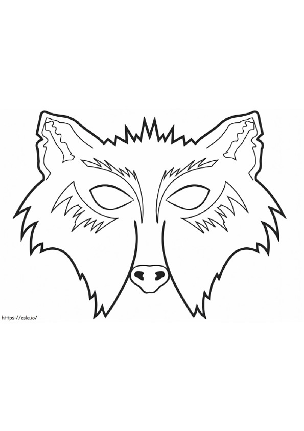 Halloween Wolf Mask coloring page