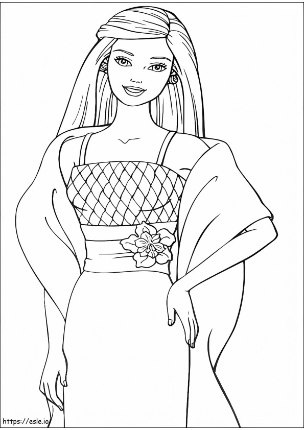 1533784465 Beautiful Barbie A4 coloring page