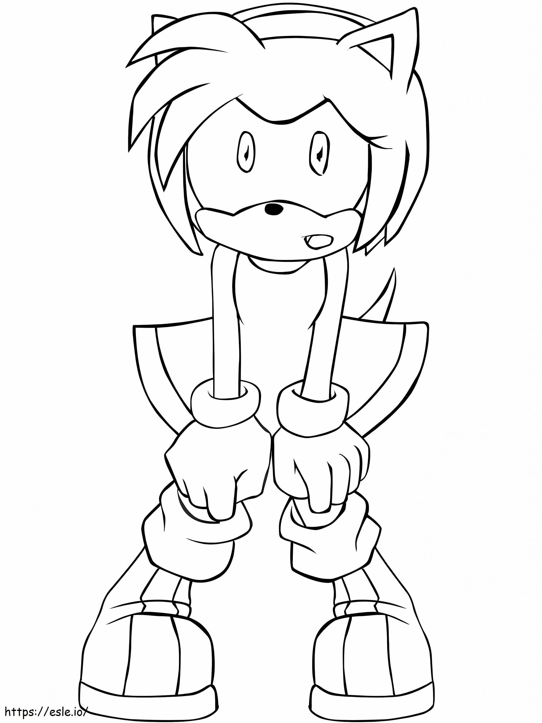 Cute Amy Rose Sonic The Hedgehog Coloring Pages 