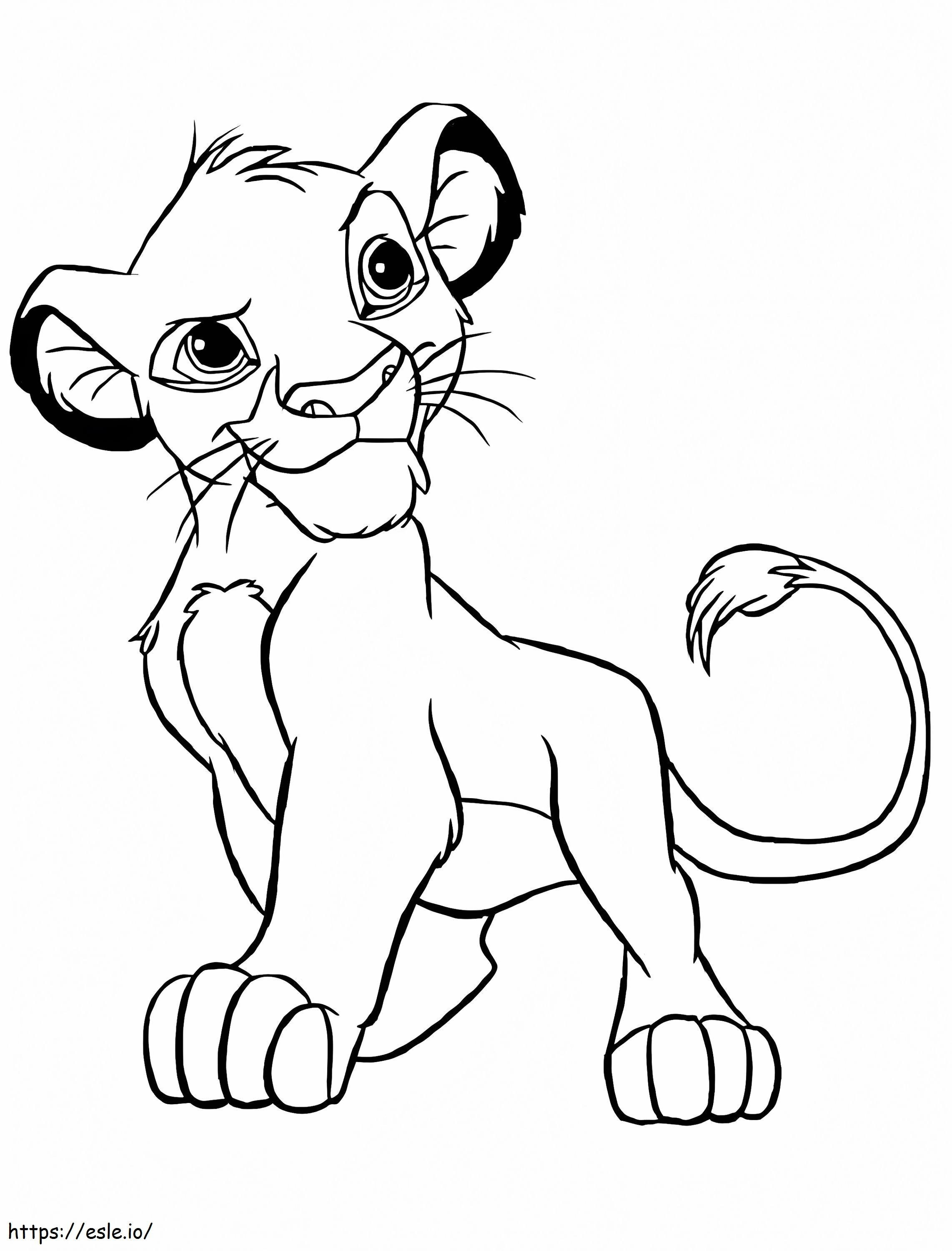 Simba Standing coloring page