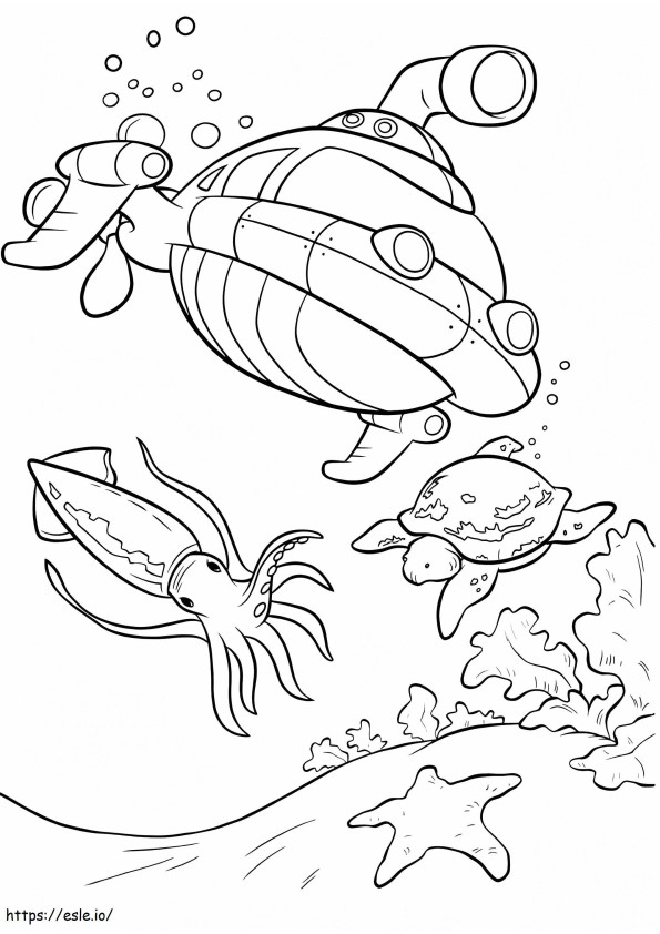 1536139145 Rocket In The Sea A4 coloring page