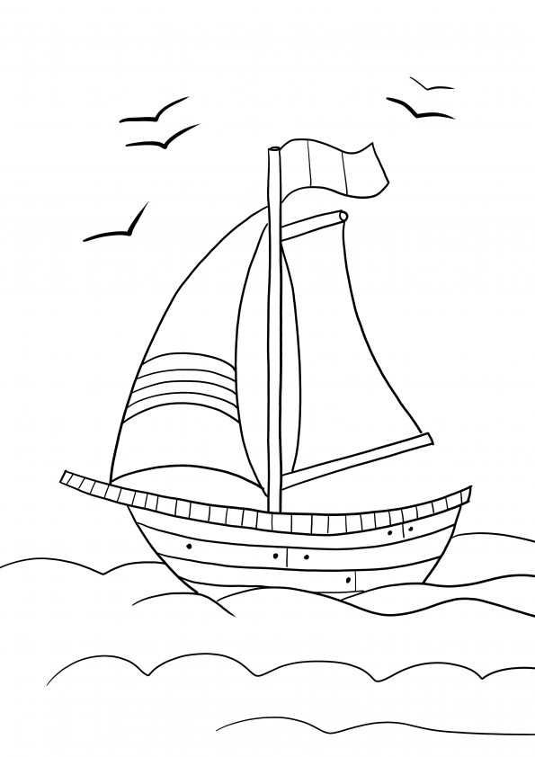boat coloring page-free print