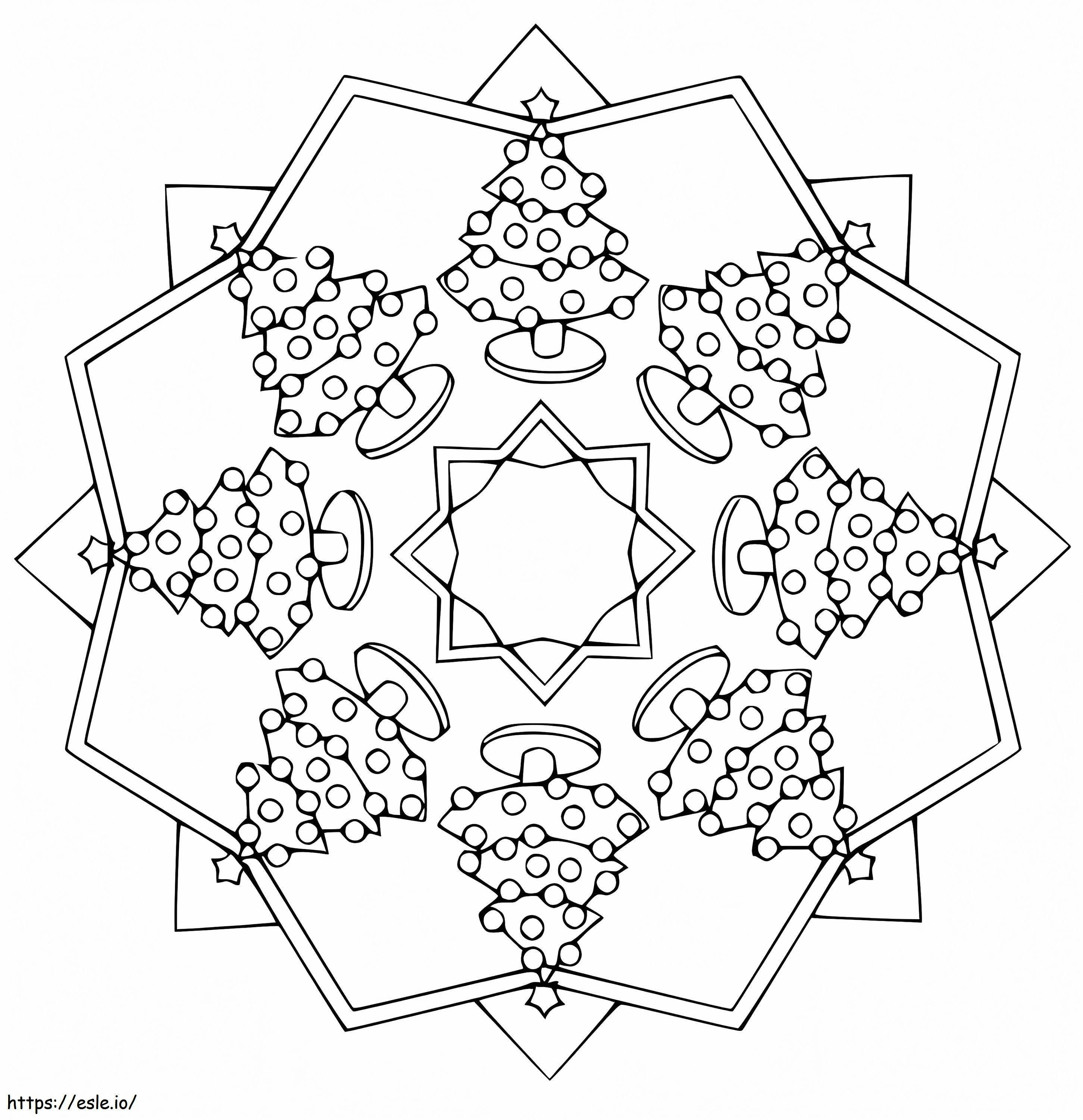 Coloriage Mandala de Noël 29 à imprimer dessin