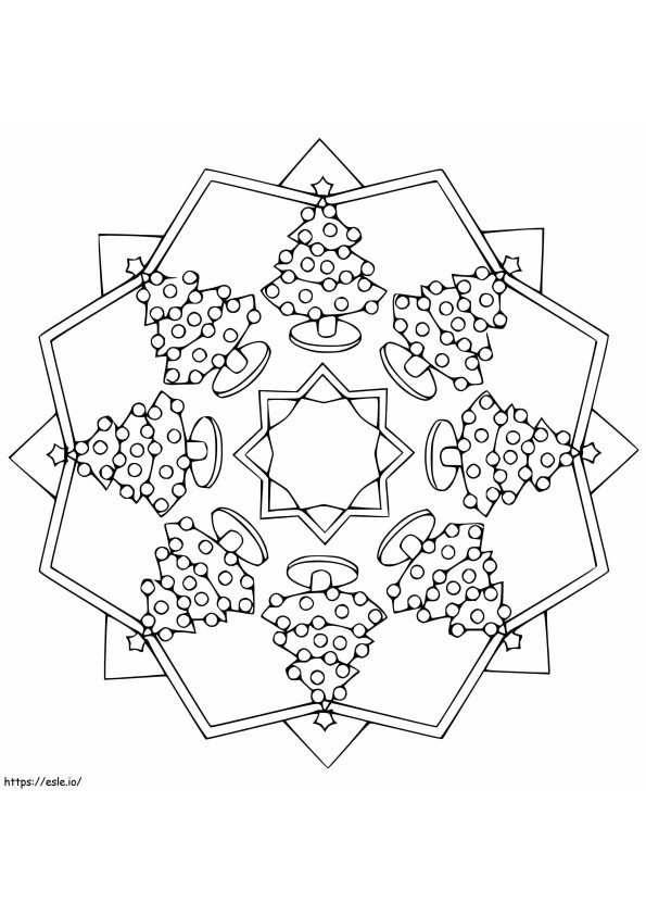 Coloriage Mandala de Noël 29 à imprimer dessin