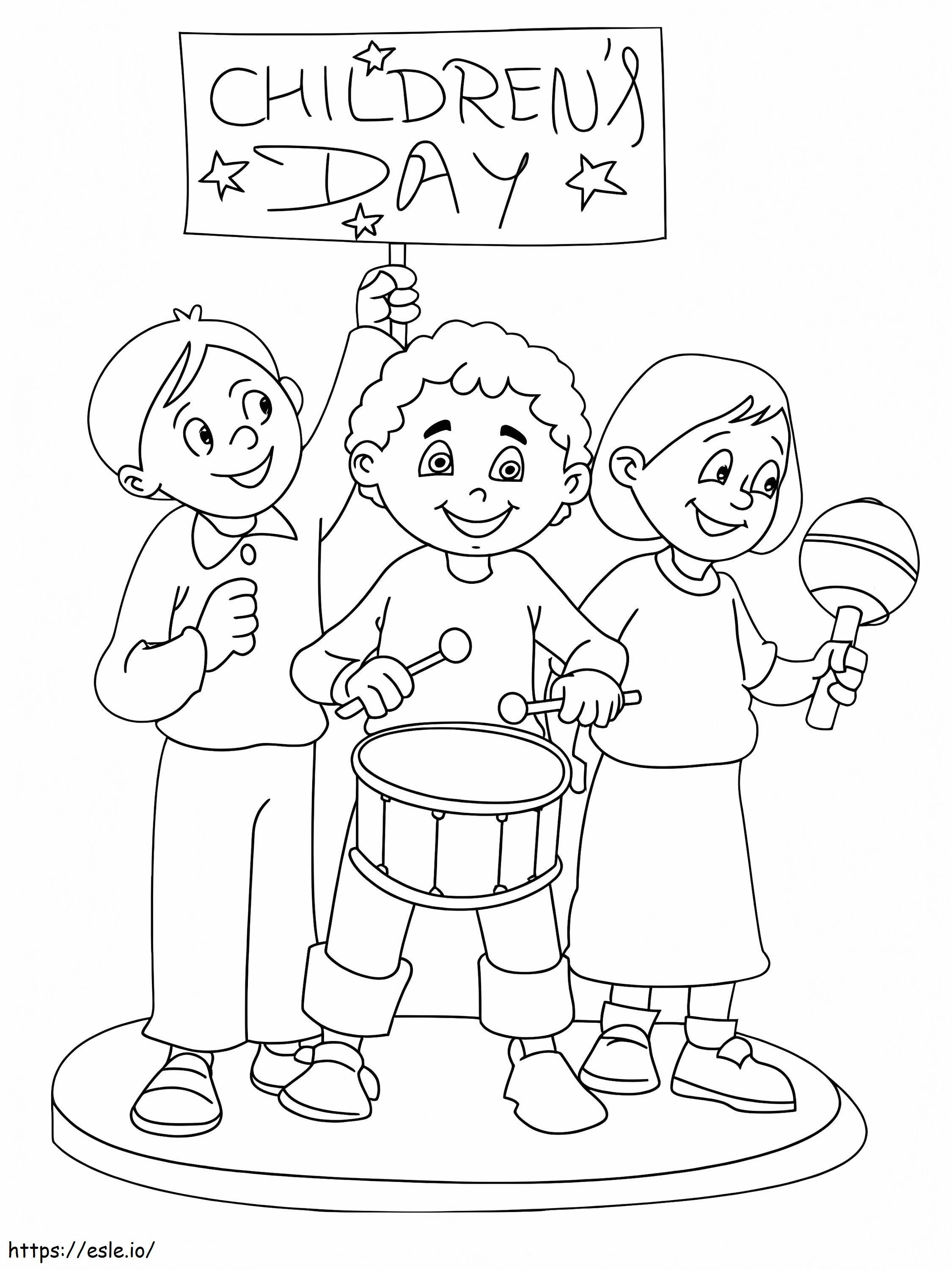 Coloriage Bonne fête des enfants pour garçon à imprimer dessin