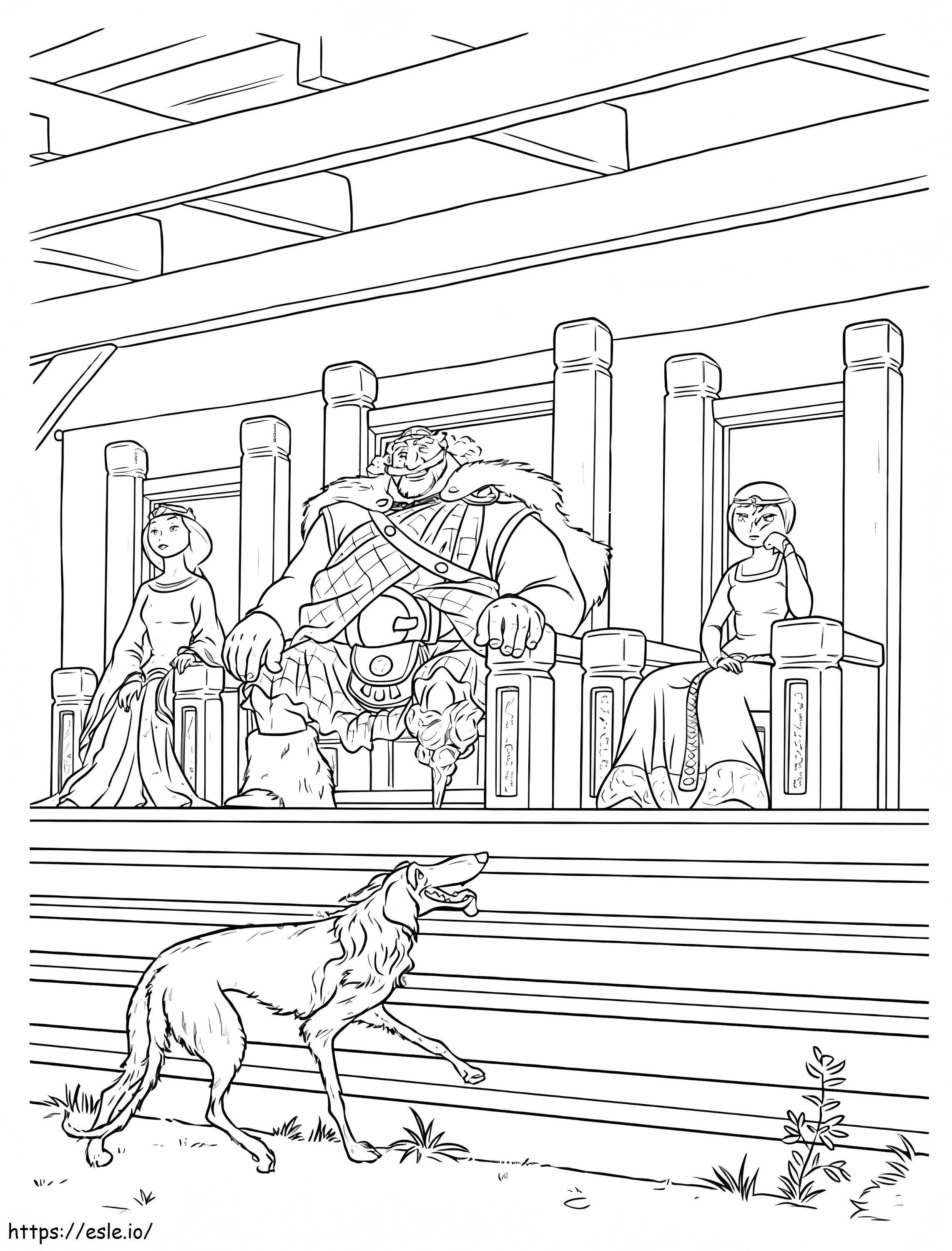 Merida King Fergus And Queen Elinor Sitting coloring page
