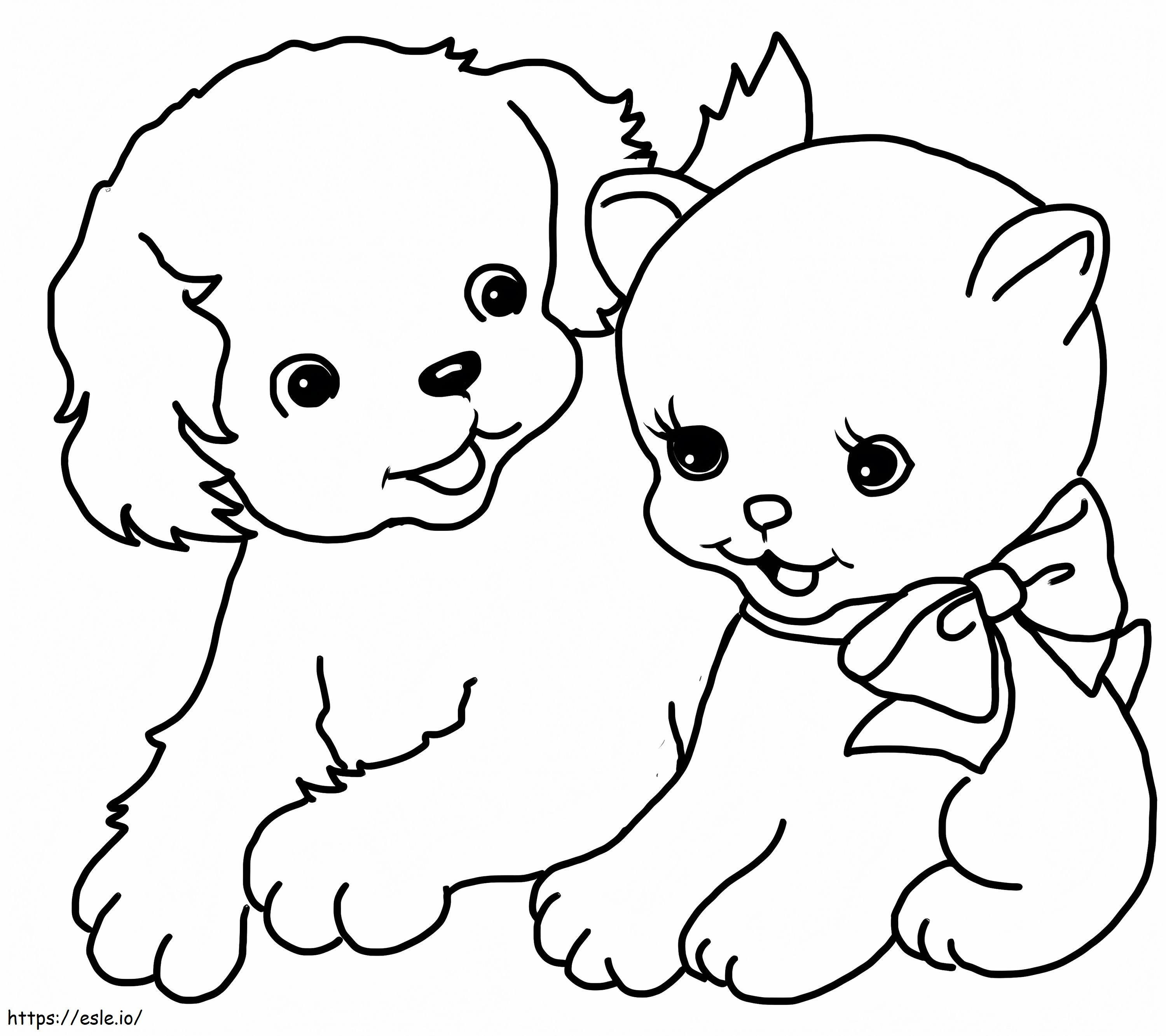 Puppy En Katje kleurplaat kleurplaat