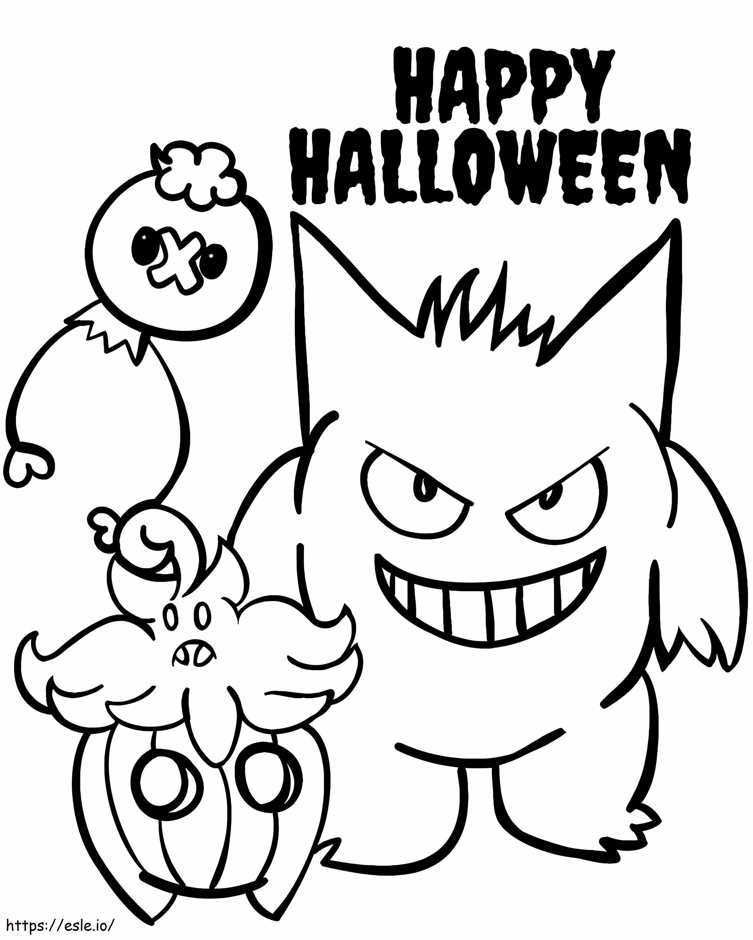 Imprimir Pokémon Halloween para colorir