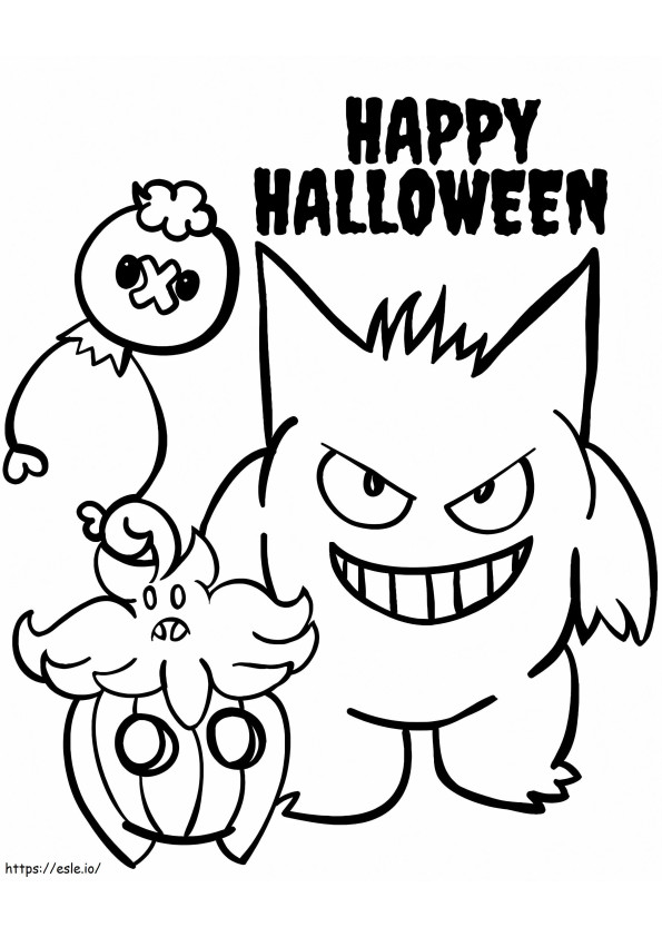 Imprimir Pokémon Halloween para colorear