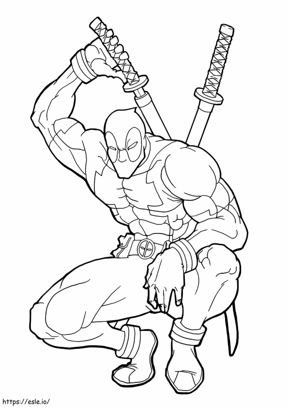 Impresionante Deadpool Scaled coloring page