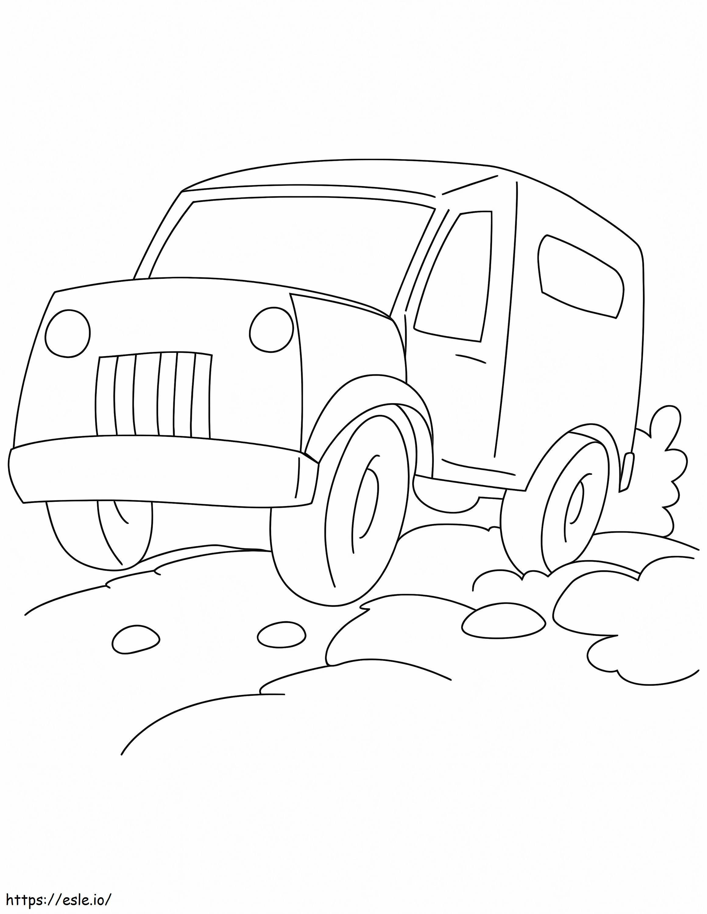 jeep fácil para colorear