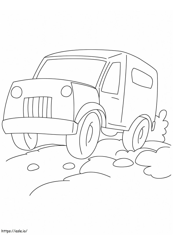 Easy Jeep coloring page