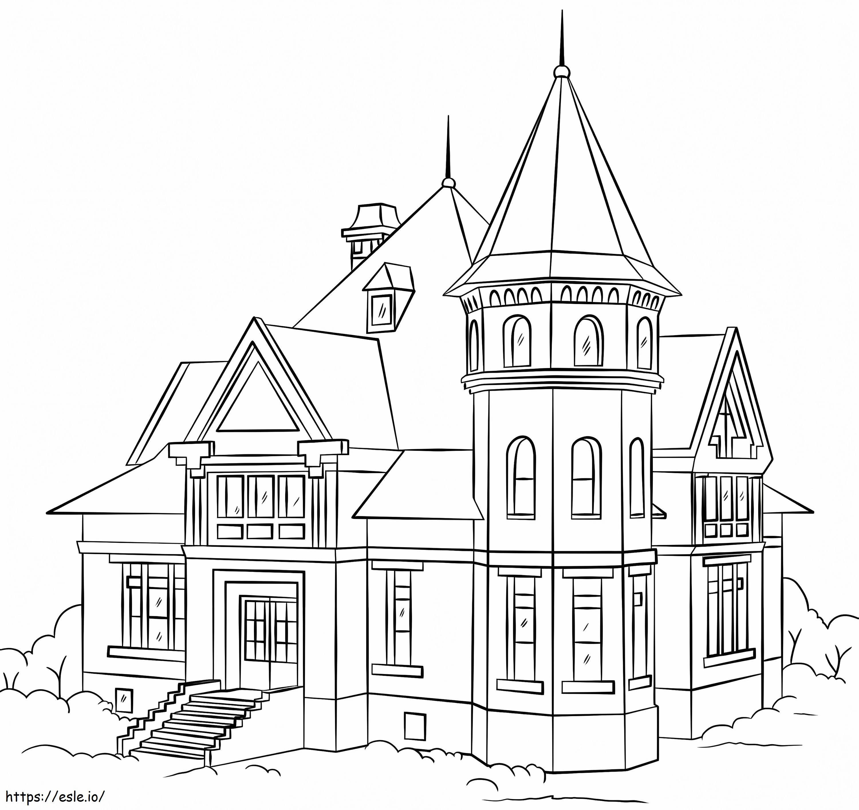 Casa victoriană de colorat