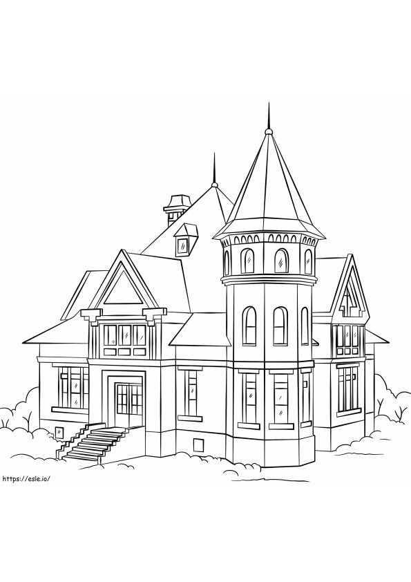 Casa victoriană de colorat