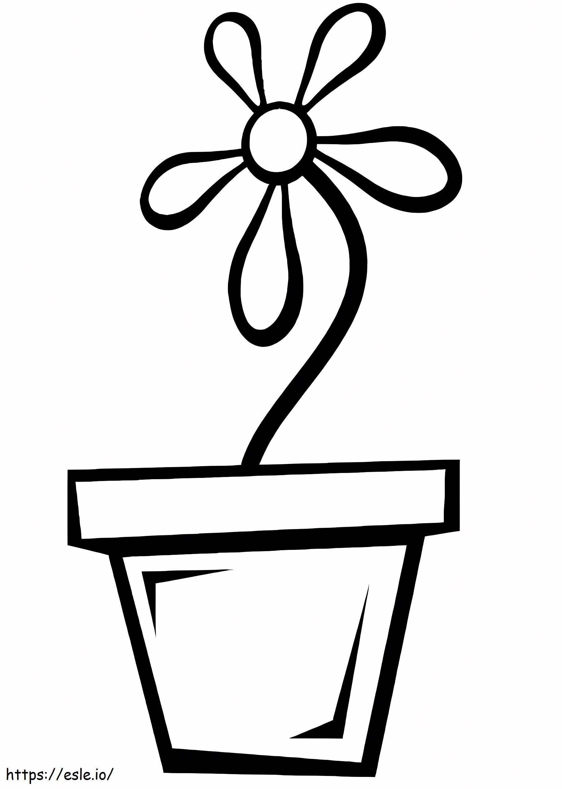 Free Printable Flower Pot coloring page