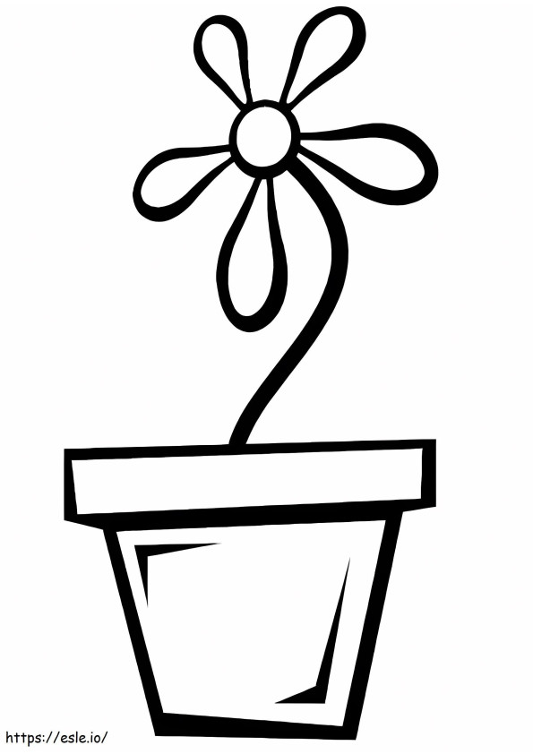 Free Printable Flower Pot coloring page