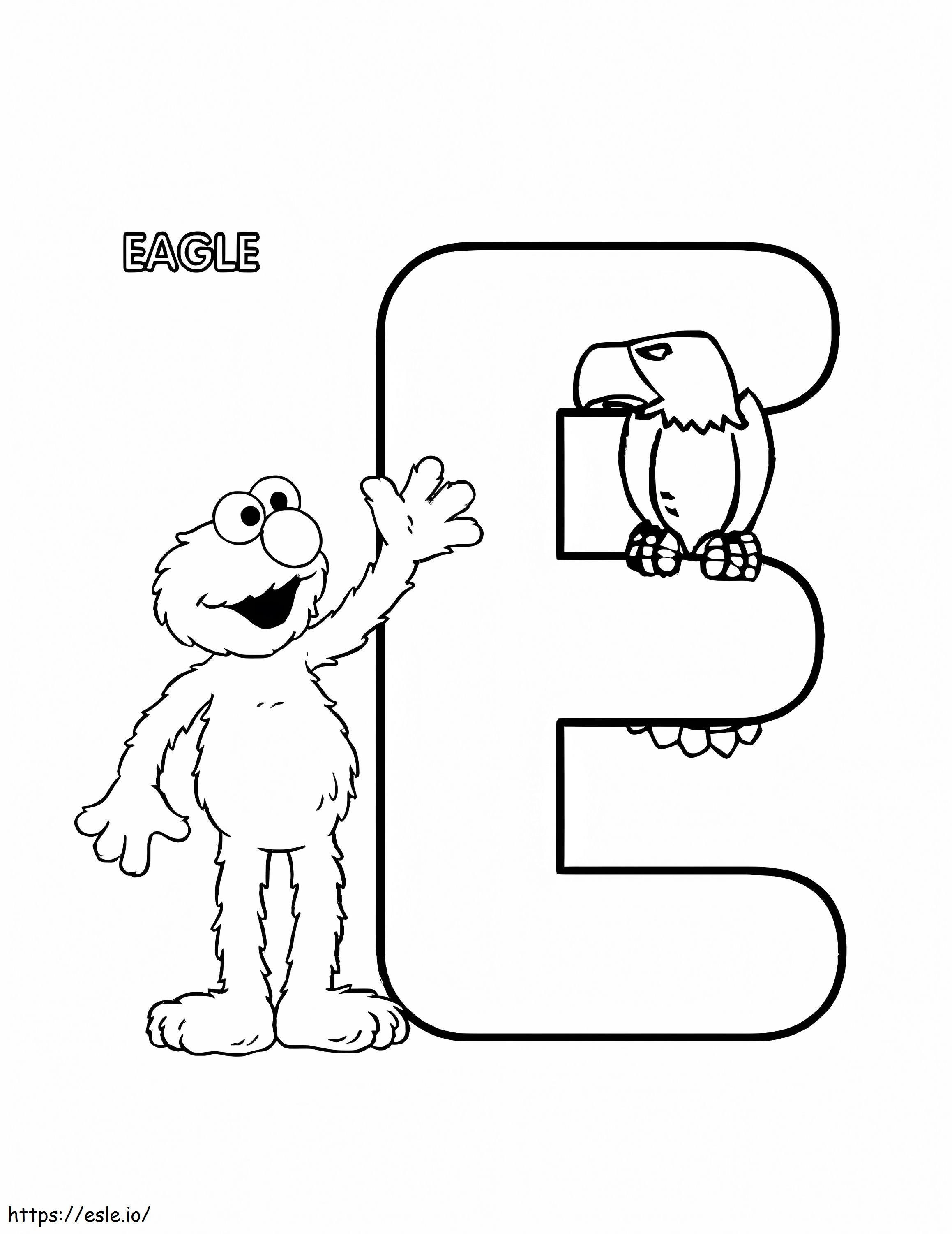 Coloriage Lettre E 9 à imprimer dessin