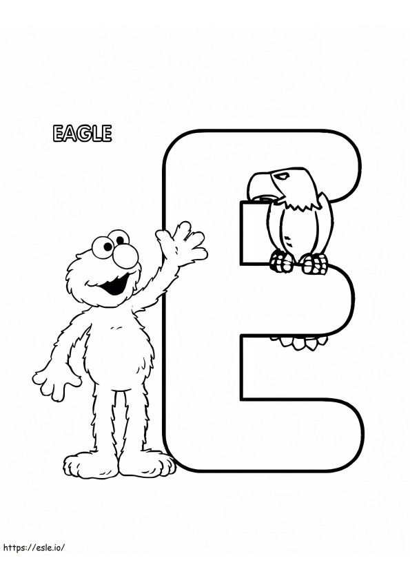 Letter E 9 coloring page