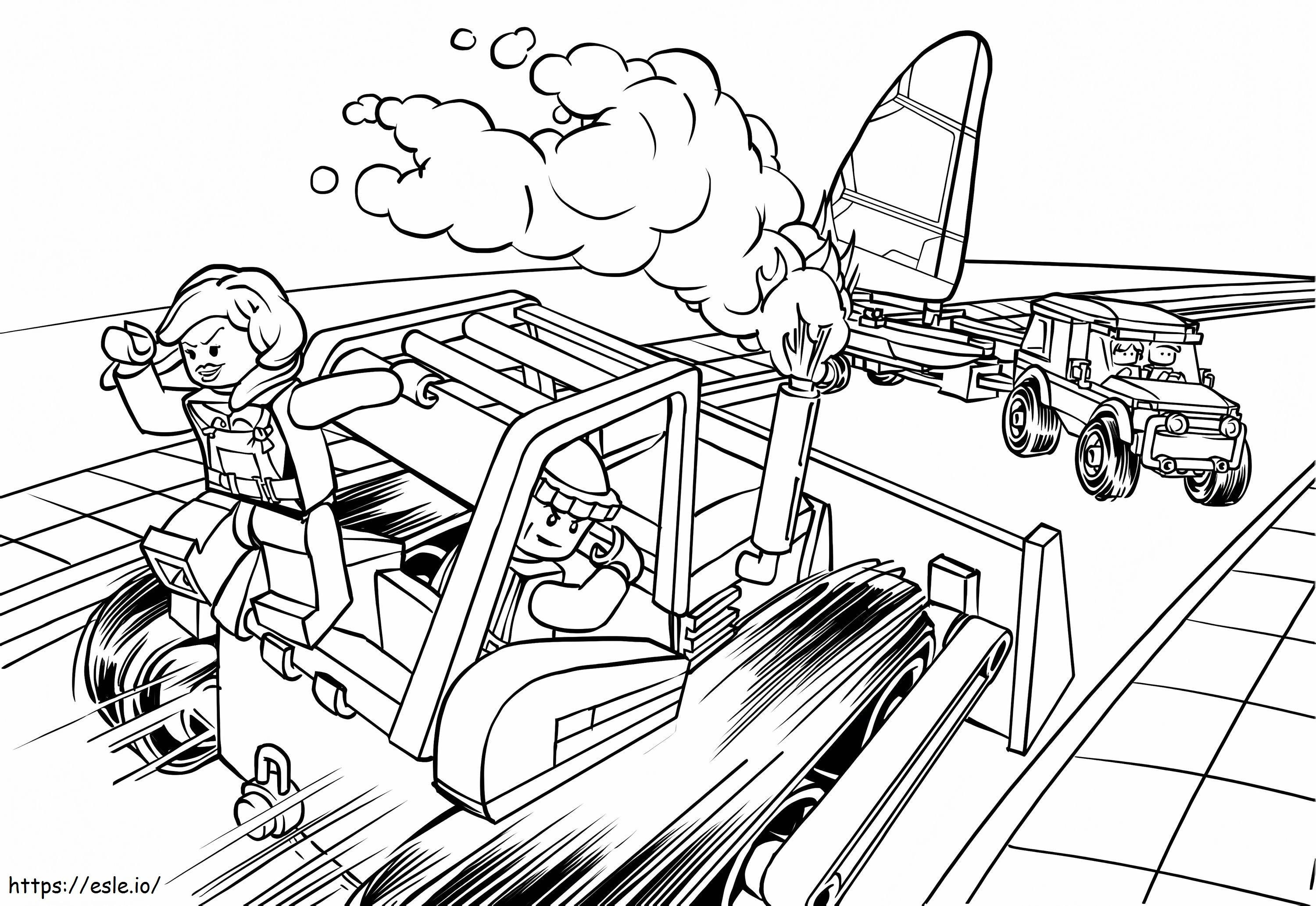 Chasing Lego City coloring page