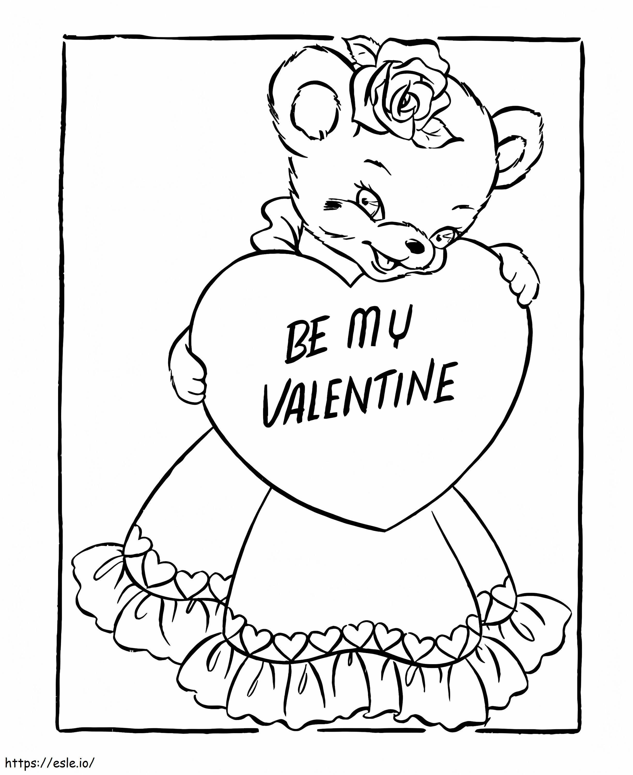 Tarjeta de San Valentín gratis para colorear