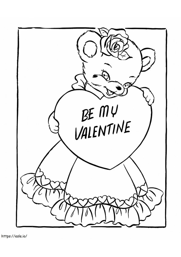 Cartão grátis para o Dia dos Namorados para colorir