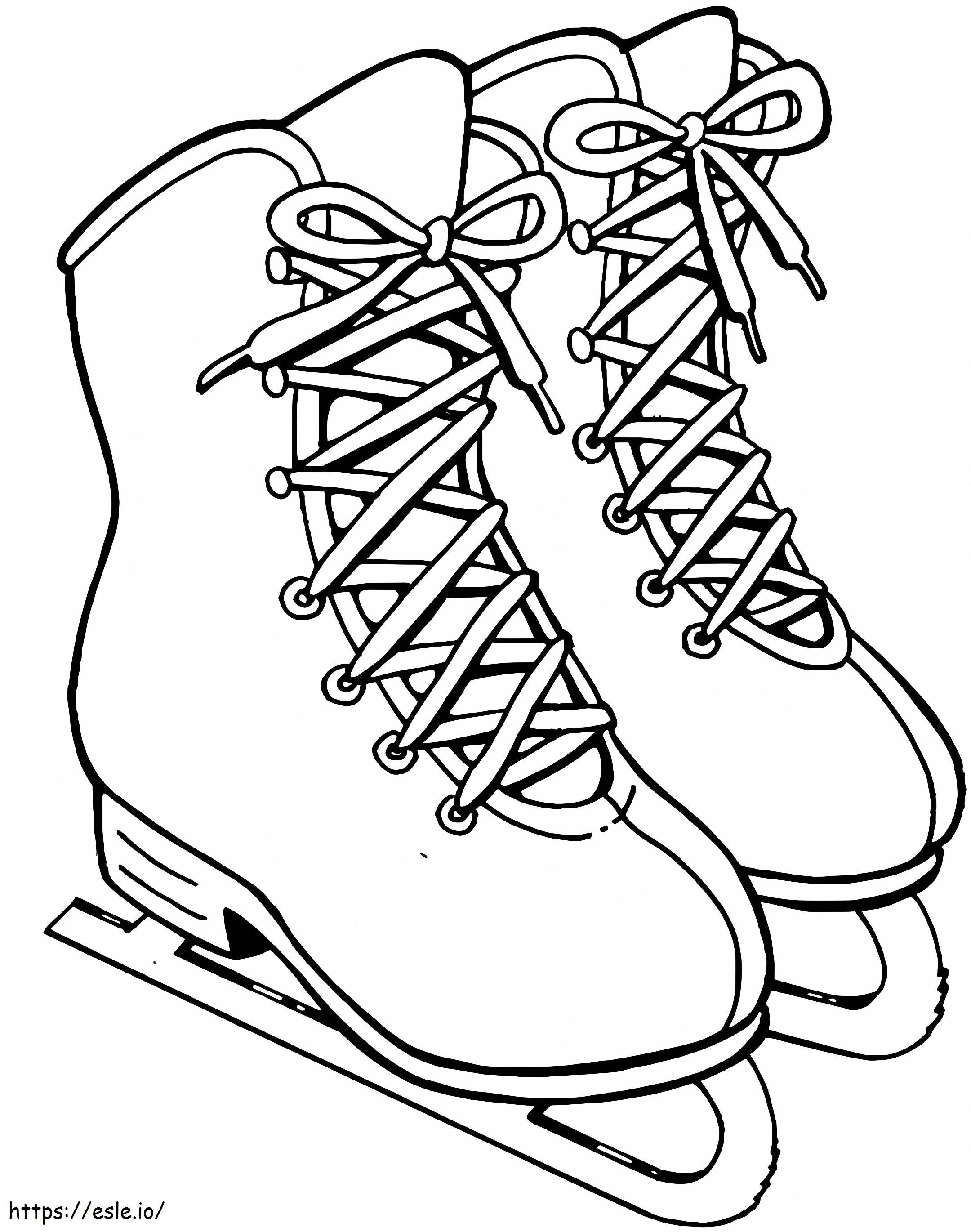 Sapatos de patinação no gelo para colorir