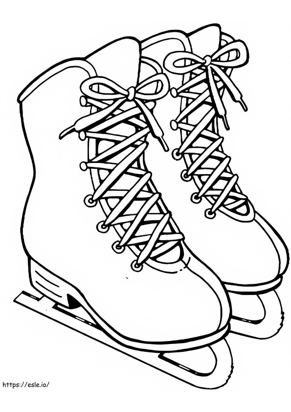 Zapatos de patinaje sobre hielo para colorear