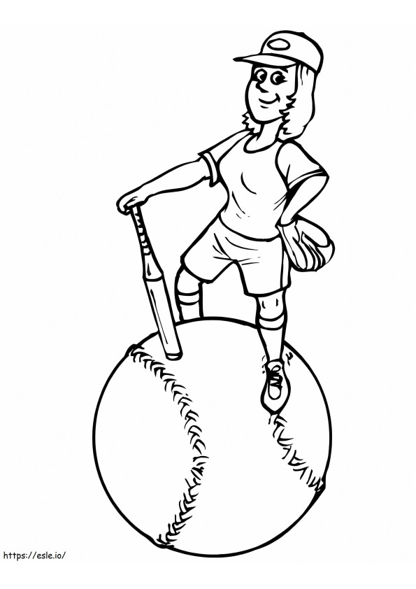 Softball To Color coloring page