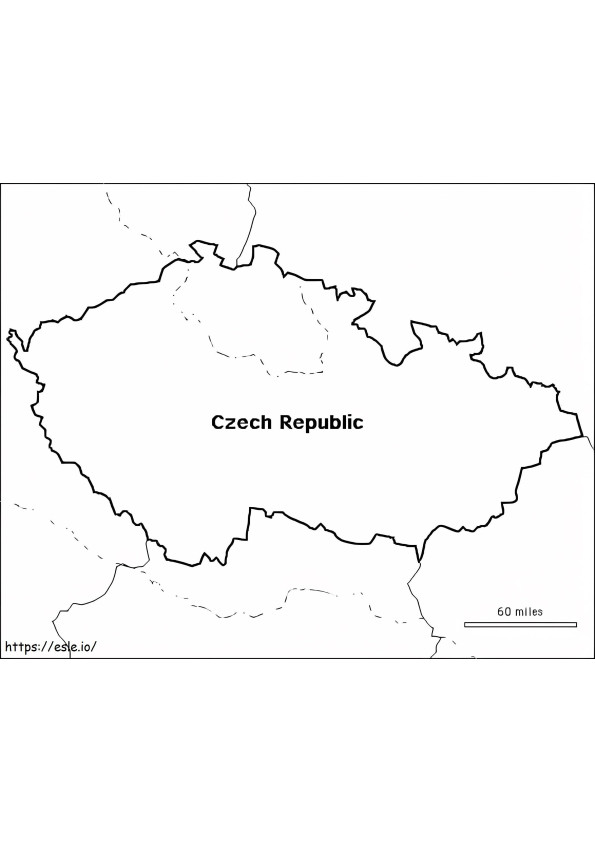 チェコ共和国の地図 ぬりえ - 塗り絵